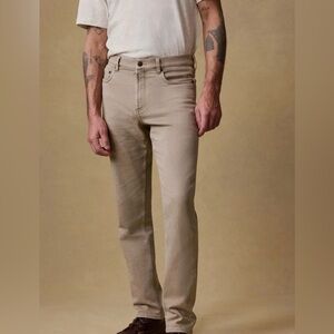 Faherty Stretch Terry 5 Pocket Pants Mens Stretch Desert Khaki Size 35 X 30
